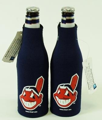 SET OF 2 CLEVELAND INDIANS BOTTLE SUIT KOOZIES