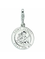 Sterling Silver Enameled Swarovski Element Cross with Lobster Clasp Charm