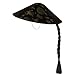 Chinese Coolie Pig Tail Hat - Black Costume