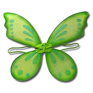 Green Wings: Pixie Tinkerbell Style Fairy Costume Wings