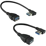 UCEC USB 3.0 Extension Cable - A Left & Right Angle - Male To Female - Pack of 2