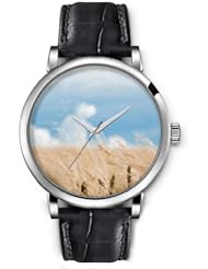 SPRAWL Aanalog Fashion Series Silver Ladies Watches of Genuine Black Leather Strap,Unique Wrist Watch for Women Girls Designed with Gentle breeze