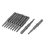 uxcell トルクスドライバービット　6mmラウンド･シャンク　磁気　T9　2.4mmヘッドのサイズ　10個入り