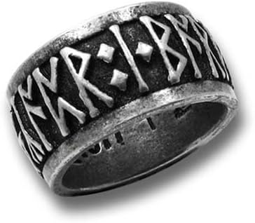 Runeband Nordic Runes Recite the Mantra, 'Poetry Is in Battle' Gothic Ring Alchemy Women's Men's Alternative Lifestyle Jewelry (13.25)