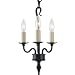 Royce Lighting RC2161/3BK/1 Coventry Collection Three Light Chandelier, Black Finish