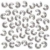 Real Silver Tone Crimp Bead Covers 4mm (144)