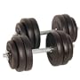 Set d'halt�re courts poids musculation barre accessoires fitness biceps pectoraux curl avec disques inclus en plastique 30kg longeur 45 cm barres chrom�es et molet�es