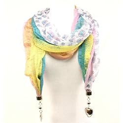 Heart Toggle End Summer Light Scarf Shawl Wrap Pink