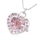 Fashion Crystal Love Heart Charm Pocket Watch Necklace with Gem Stones
