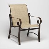 IMAGE OF Belden Sling Dining Arm Chair Finish: Tuscan Sand, Sling: Cortex Pewter