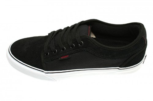 vans chukka low black red