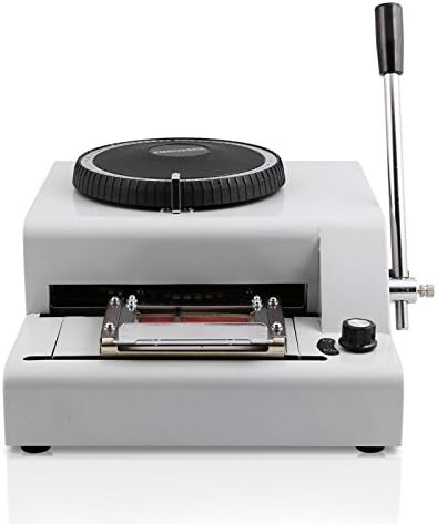 PowerHalo Embossing Machine Embosser Machine Manual Embosser PVC ID VIP Membership Card Credit Card Making (72 Characters Embosser)