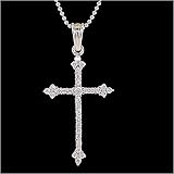 0.60 Carat Sterling Silver CZ Cross Pendant