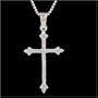 0.60 Carat Sterling Silver CZ Cross Pendant