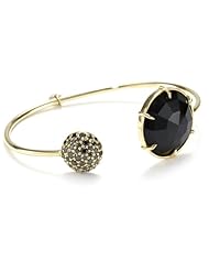 Jemma Wynne "Prive" Black Onyx and Pave Dome Bangle Bracelet