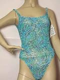 SOLAR TAN THRU Badeanzug Bl�tter gr�n-hellblau Gr. 38 B NEU durchbr�unend!! - 