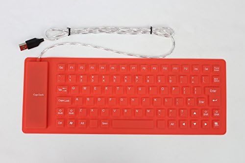 Bodu Ultra Slim Flexible USB 2.0 85 Keys Silicone Keyboard for Laptop Notebook (Color: Red)