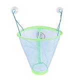 Zicac　おもちゃハンモック　収納ポーチ　メッシュ　お風呂場・部屋ご利用可能　吸盤式　おもちゃの片付けに便利 (25x24cm, スカイブルー)