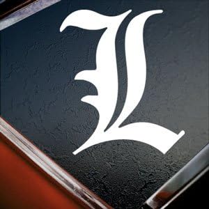 Death Note White L Anime White Silhouette Car Window Vinyl Sticker Decal