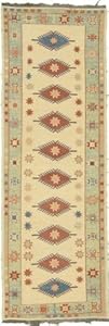 2'4 X 7'0 Cream Wool Sumak Runner Rug