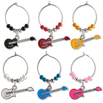 Enamel Guitars My Glass Identifier Charms, Sets of 6
