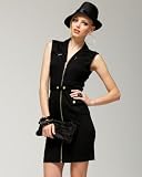 Zip Front Knit Dress - black (M)