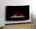 from Tooltime Large 2kW Black Curved Glass Screen Wall Mounted Fireplace with Pebbles
