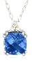 10k White or Yellow Gold, September Birthstone, Created Ceylon Sapphire and Diamond Pendant