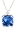 10k White Gold, September Birthstone, Created Ceylon Sapphire and Diamond Pendant
