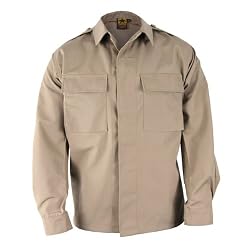 Khaki Poly / Cotton Ripstop LS 2 Pocket BDU Shirt