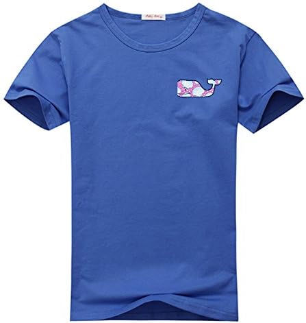 Vineyard Vines whale Classic Logo For 2016 Printed Short Sleeve women's T shirt Blue Small