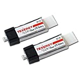 2 Pack 3.7V 130mAh LIPO for Blade MCX, Parkzone Vapor, Cessna helicopters by Tenergy