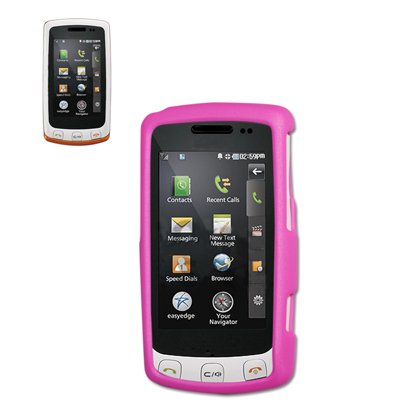 Fashionable Perfect Fit Hard Protector Skin Cover Cell Phone Case with Clip for LG Bliss UX-700 U.S. Cellular - Hot Pink