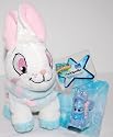 Neopets Striped Cybunny Plush and Figure with Keyquest Code