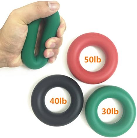 Sportfit Hand Grip Strengthener Set - Silicone Hand Strengthener Exercise Rings - Set of 3 Level Resistance - 2 Year Warranty