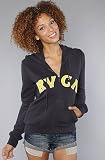 RVCA The Ra Ra RVCA Hoody in Navy hood ,Sweatshirts for Women