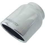 Flowmaster 15371 Exhaust Tip - 4.00 in. Rolled Angle Polished SS Fits 3.00 in. Tubing - weld on