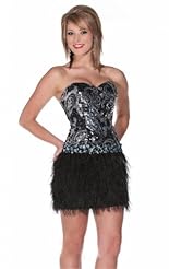 Chiffon/Taffeta/Tulle Crystals Lace Crystal Applique Feathers Beaded  Dress