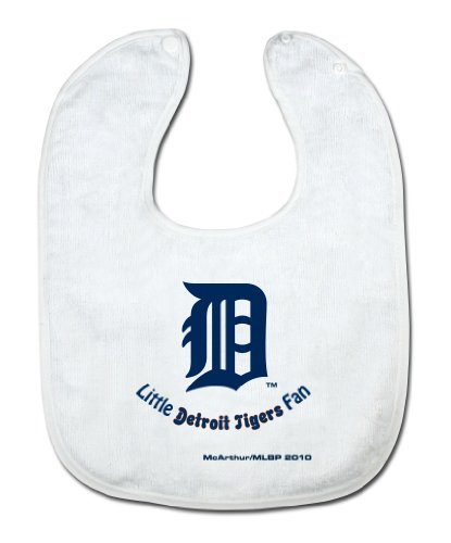 MLB Detroit Tigers White Snap Bib with Team Logo