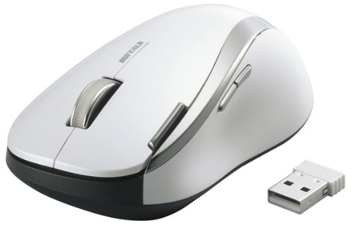 BUFFALO レーザー式無線マウス 2.4GHz 6ボタン 横スクロール ホワイト BSMLW10WH