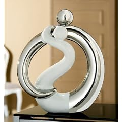 Gilde Sculpture Francis 'Liebeskreis' - platin/we.