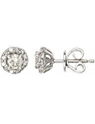 14k White Gold Diamond Stud Earrings (0.60 Cttw, SI Clarity, G Color)