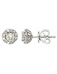 14k White Gold Diamond Stud Earrings (0.60 Cttw, SI Clarity, G Color)