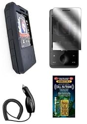 Cell Phone Accessories Bundle for HTC FUZE / Touch Pro (GSM) (Includes; Black Silicone Rubber Soft Case, Rapid Car Charger, Custom Full Screen Protector, Generation X Antenna Booster)