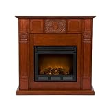 SEI LaSalle Carved Electric Fireplace, Mahogany On Sale