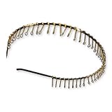 Metal Headbands with Teeth Gold 20mm 3/4 Inch (12)