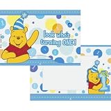 Winnie the Pooh 1st Birthday Boy Party Photo Holders 4 Pack