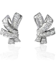 Diamond 18k White Gold Cluster Earrings