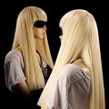 Blonde wig for lady gaga style costume 55cm