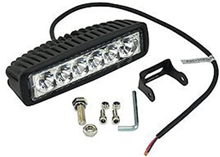 TTX LIGHTING 18W Spot 6 Inch LED Work Light Bar 6000k Waterproof for ATV Jeep Wrangler 4x4 Rv Trailer Fishing Boat Tractor Truck 1-Year Warranty(Pack of 1)